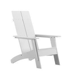 Flash Furniture - Sawyer Modern Dual Slat Back Indoor/Outdoor Adirondack Style Patio Chair - White - Front_Zoom
