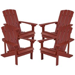 Flash Furniture - Charlestown Adirondack Chair (set of 4) - Red - Front_Zoom