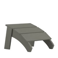 Flash Furniture - Sawyer Indoor/Outdoor Poly Resin Adirondack Style Ottoman - Gray - Front_Zoom