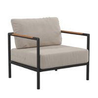 Flash Furniture - Lea Patio Lounge Chair - Beige - Front_Zoom