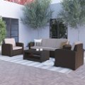 Alt View 12. Flash Furniture - Seneca Outdoor Rectangle Contemporary Resin 4 Piece Patio Set - Chocolate Brown.