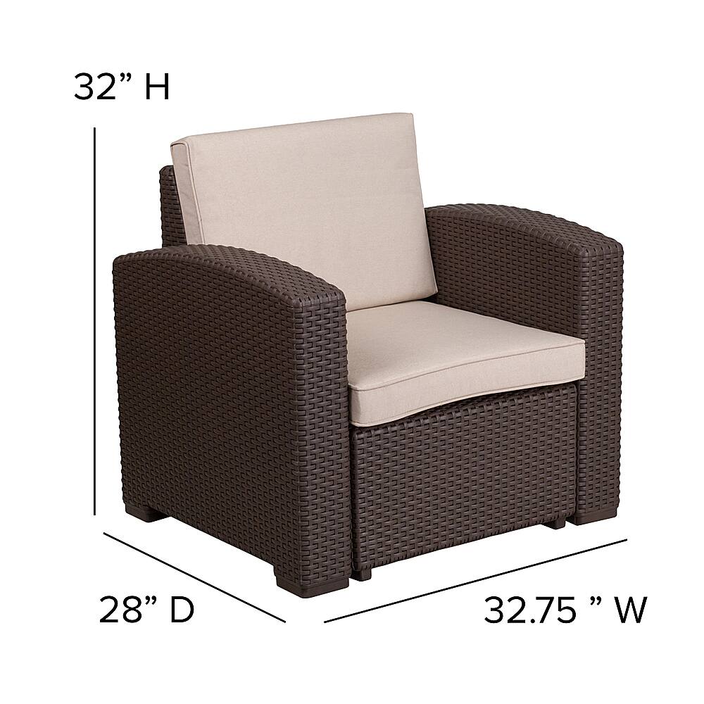 Alt View 13. Alamont Home - Seneca Outdoor Rectangle Contemporary Resin 4 Piece Patio Set - Chocolate Brown.
