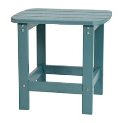 Flash Furniture - Charlestown Classic Adirondack Side Table - Teal - Front_Zoom