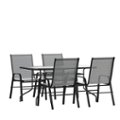 Front Zoom. Flash Furniture - Brazos Outdoor Rectangle Contemporary  5 Piece Patio Set - Gray.