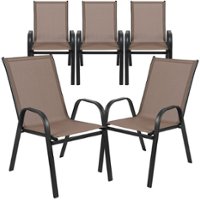 Flash Furniture - Brazos Patio Chair (set of 5) - Brown - Front_Zoom
