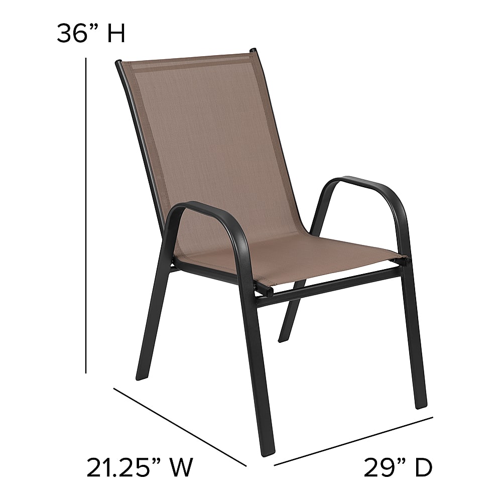 Flash Furniture Brazos Patio Chair (set of 5) Brown 5-JJ-303C-B-GG ...