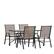 Front. Alamont Home - Brazos Outdoor Rectangle Contemporary 5 Piece Patio Set - Brown.