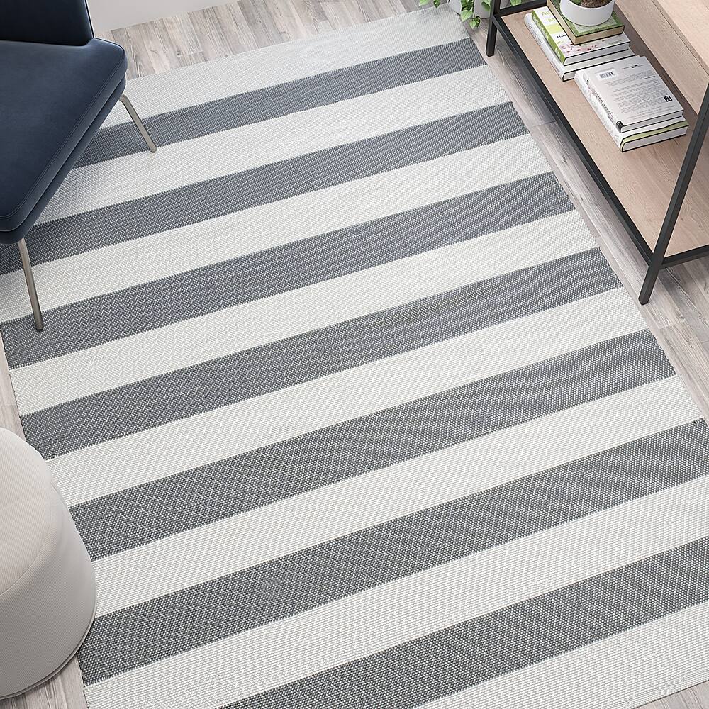 Alt View 13. Alamont Home - Melissa 5' x 7' Area Rug - Grey/ White.