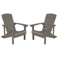 Flash Furniture - Charlestown Adirondack Chair (set of 2) - Gray - Front_Zoom