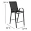 Alt View 13. Alamont Home - Brazos Outdoor Square Modern Steel 3 Piece Patio Set - Black.