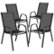 Front. Flash Furniture - Brazos Patio Chair (set of 4) - Black.