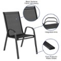 Alt View 11. Flash Furniture - Brazos Patio Chair (set of 4) - Black.