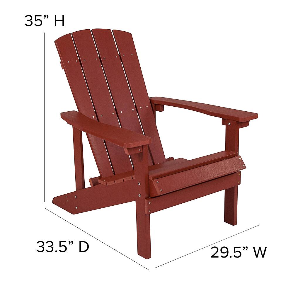 Alt View 12. Alamont Home - Charlestown Star and Moon Fire Pit with Mesh Cover & 4 Poly Resin Adirondack Chairs - Red.