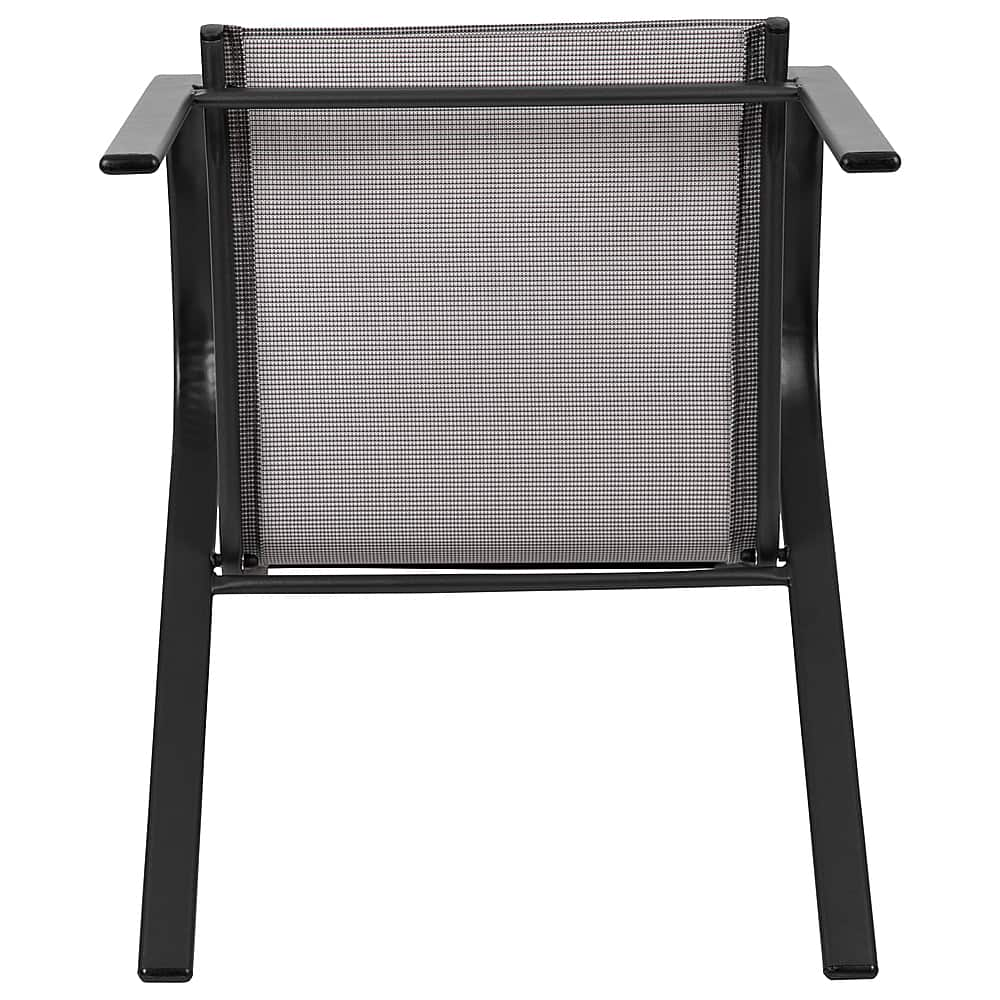 Black metal discount stackable patio chairs