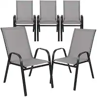 Alamont Home - Brazos Patio Chair (set of 5) - Gray - Front_Zoom