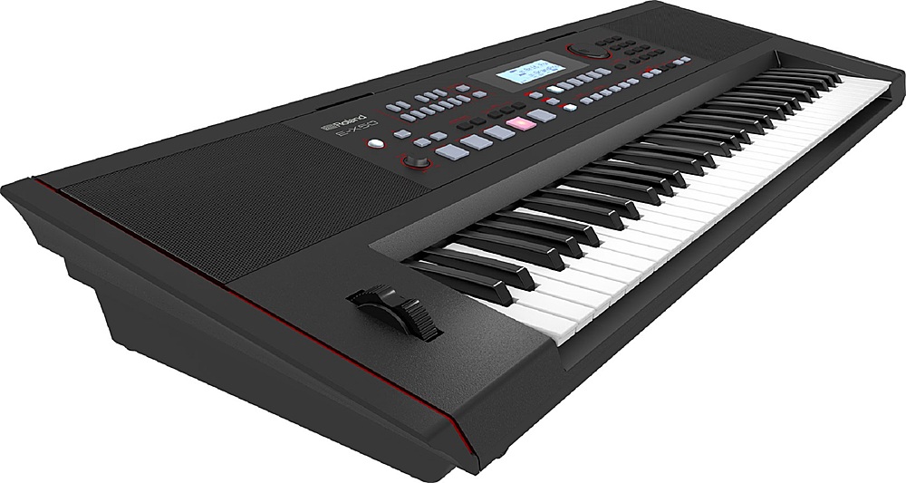 Left View: Casio - CT-S1BK Premium Pack with 61 Key Keyboard, Stand, AC Adapter, and Headphones - Black
