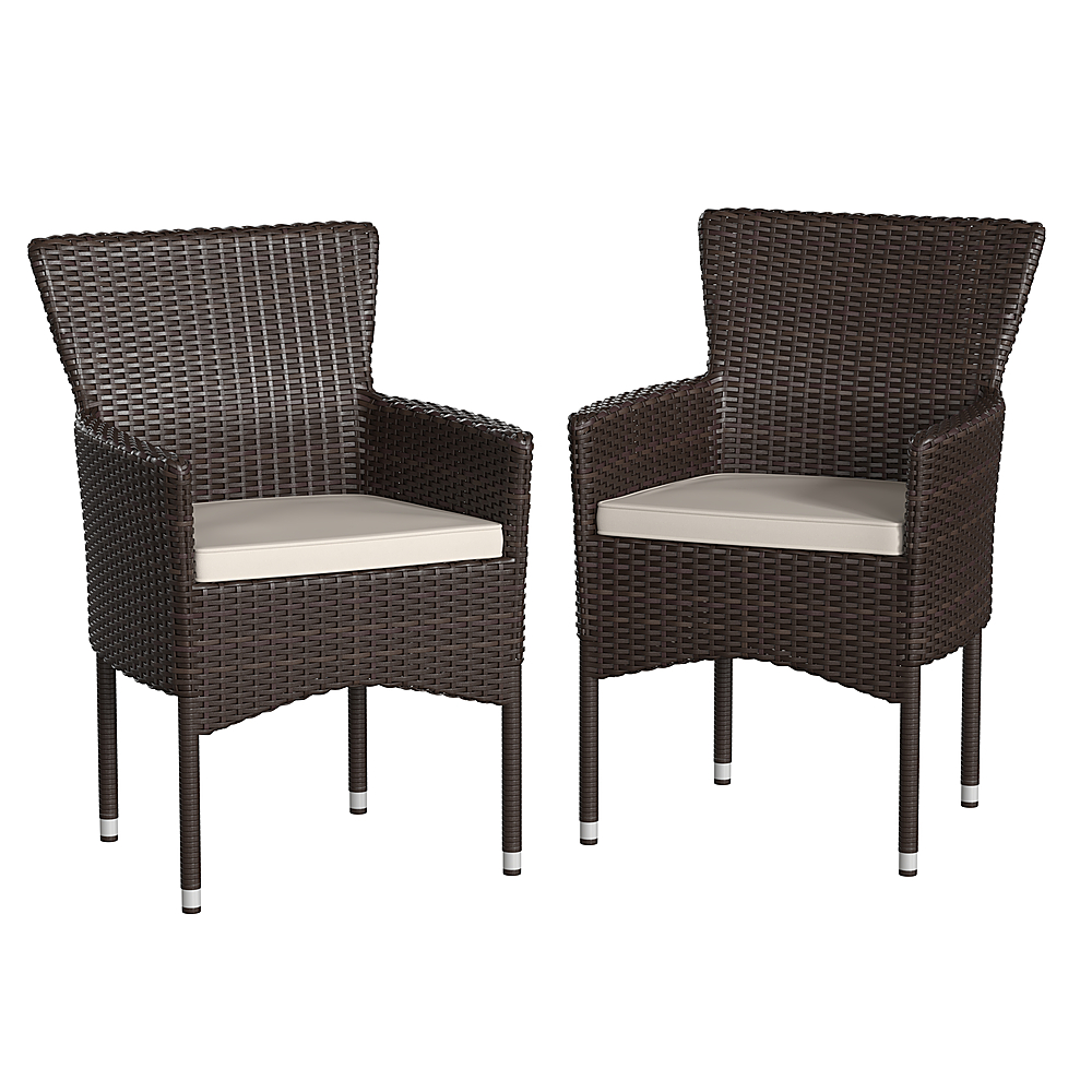 Flash Furniture Maxim Patio Chair (set of 2) Espresso/Cream  2-TW-3WBE074-BR-GG - Best Buy