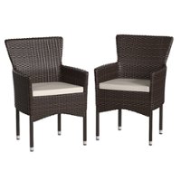 Flash Furniture - Maxim Patio Chair (set of 2) - Espresso/Cream - Front_Zoom