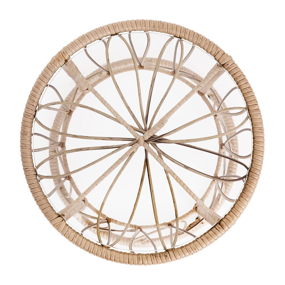 Alt View 20. Alamont Home - Devon Outdoor Round Bohemian Wicker/Rattan 3 Piece Patio Set - Tan/Light Gray.