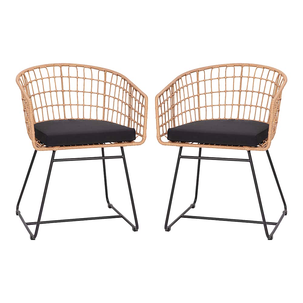 Alamont Home - Devon Patio Lounge Chair - Natural/Black - Front_Zoom