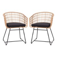 Flash Furniture - Devon Patio Lounge Chair - Natural/Black - Front_Zoom