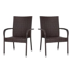 Flash Furniture - Maxim Patio Chair (set of 2) - Espresso - Front_Zoom