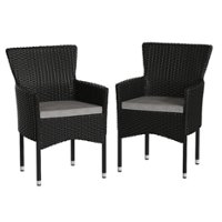 Flash Furniture - Maxim Patio Chair (set of 2) - Black/Gray - Front_Zoom