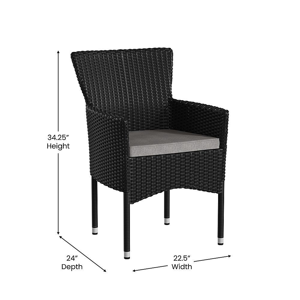 Flash Furniture Maxim Patio Chair of Best 2) 2-TW-3WBE074-BK-GG Buy - Black/Gray (set