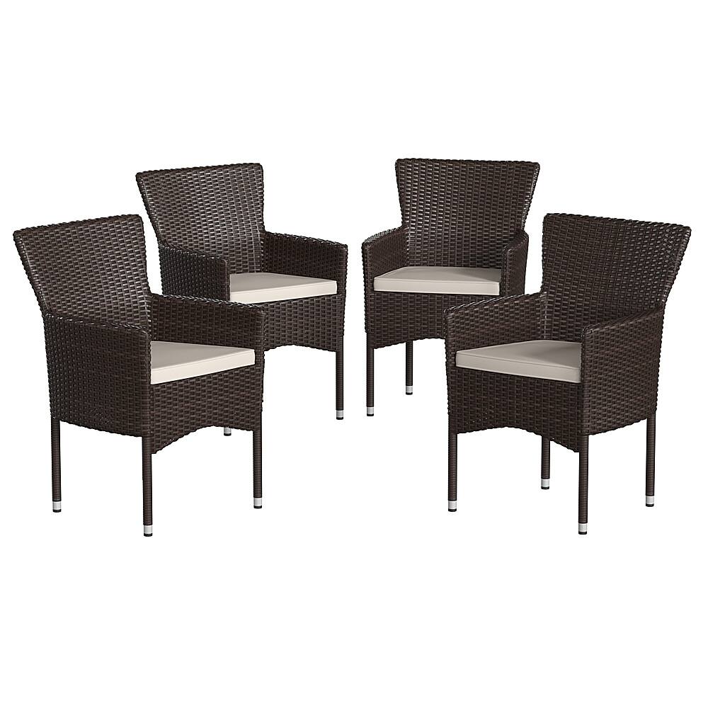 Front. Alamont Home - Maxim Patio Chair (set of 4) - Espresso/Cream.