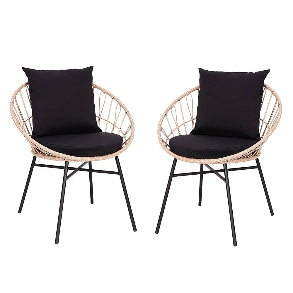 Front. Alamont Home - Devon Patio Lounge Chair - Tan/Black.