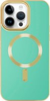 AMPD - Gold Bumper Soft Case with MagSafe for Apple iPhone 14 Pro - Light Green - Front_Zoom