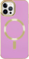 AMPD - Gold Bumper Soft Case with MagSafe for Apple iPhone 12 Pro / iPhone 12 - Lilac Purple - Front_Zoom