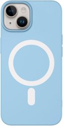 AMPD - Real Feel Soft Case with MagSafe for Apple iPhone 14 / iPhone 13 - Pastel Blue - Front_Zoom