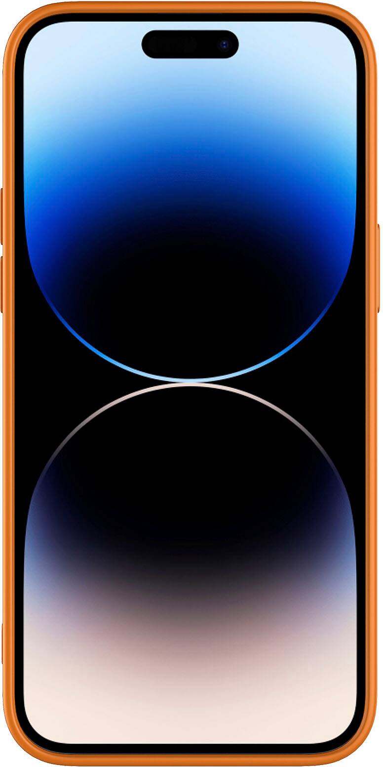 Alt View 2. AMPD - Real Feel Soft Case with MagSafe for Apple iPhone 14 Pro - Orange.