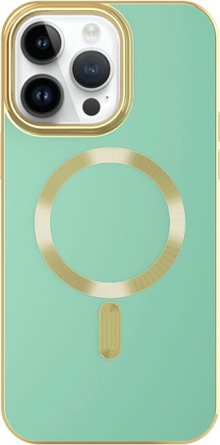 Ampd - Gold Bumper Soft Case with MagSafe for Apple iPhone 14 Pro Max - Light Green