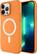 Angle. AMPD - Real Feel Soft Case with MagSafe for Apple iPhone 13 Pro Max / iPhone 12 Pro Max - Orange.