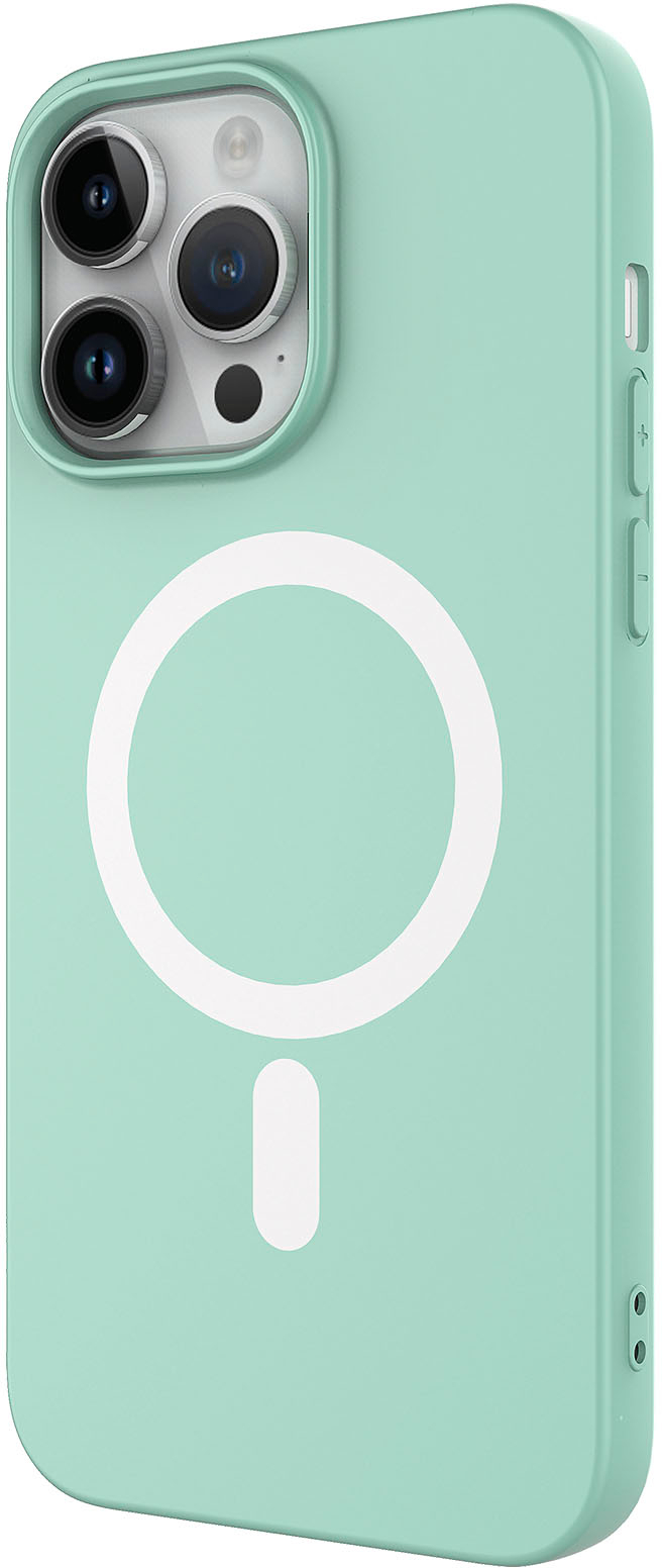 Alt View 1. AMPD - Real Feel Soft Case with MagSafe for Apple iPhone 14 Pro Max - Pastel Green.