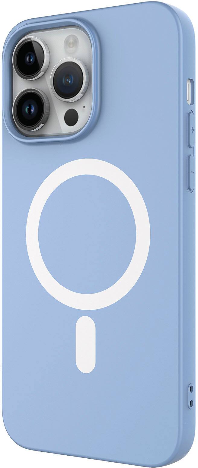 Alt View 1. AMPD - Real Feel Soft Case with MagSafe for Apple iPhone 14 Pro - Pastel Blue.