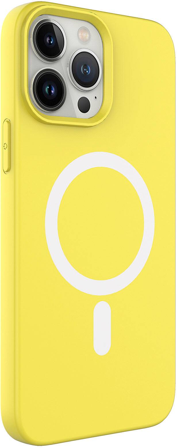 Alt View 1. AMPD - Real Feel Soft Case with MagSafe for Apple iPhone 13 Pro - Yellow.