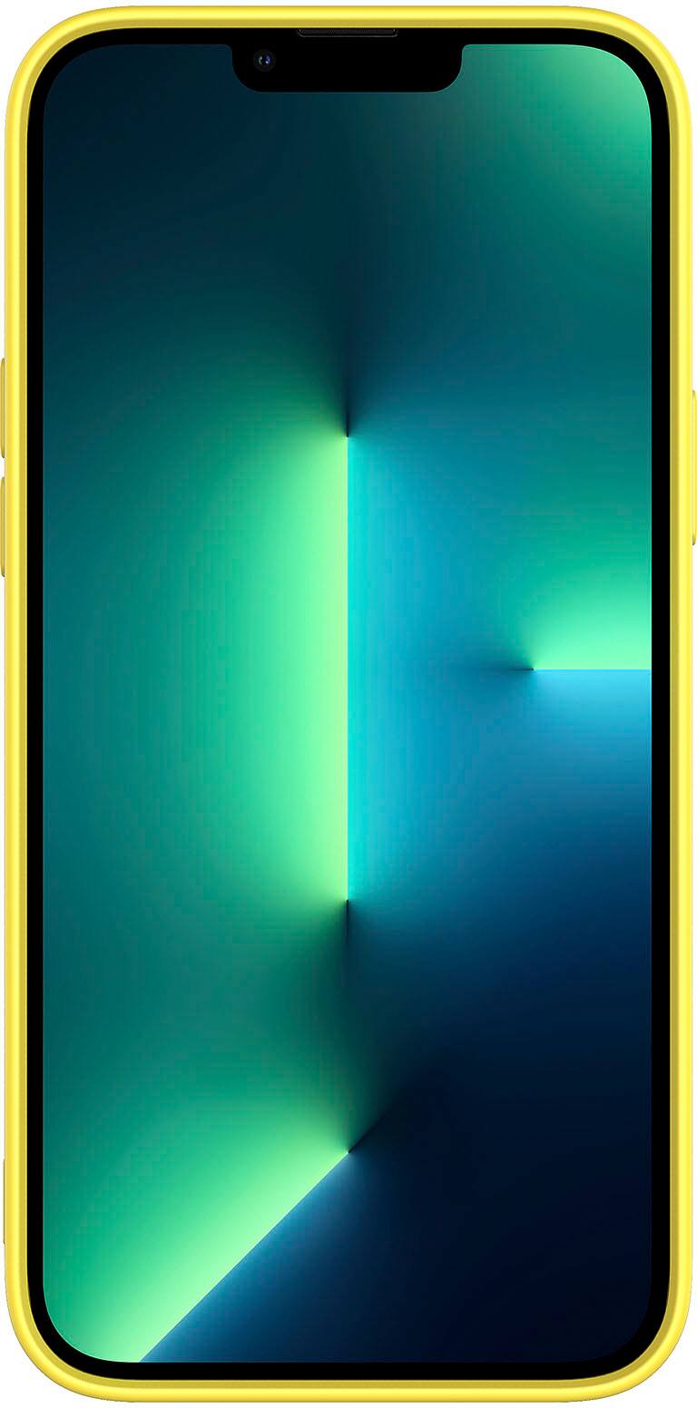 Alt View 2. AMPD - Real Feel Soft Case with MagSafe for Apple iPhone 13 Pro - Yellow.