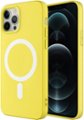 Angle Zoom. AMPD - Real Feel Soft Case with MagSafe for Apple iPhone 12 Pro / iPhone 12 - Yellow.