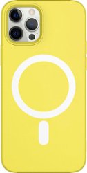 AMPD - Real Feel Soft Case with MagSafe for Apple iPhone 12 Pro / iPhone 12 - Yellow - Front_Zoom