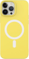 AMPD - Real Feel Soft Case with MagSafe for Apple iPhone 13 Pro Max / iPhone 12 Pro Max - Yellow - Front_Zoom