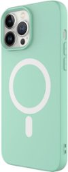 AMPD - Real Feel Soft Case with MagSafe for Apple iPhone 13 Pro Max / iPhone 12 Pro Max - Pastel Green - Front_Zoom