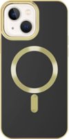 AMPD - Gold Bumper Soft Case with MagSafe for Apple iPhone 14 / iPhone 13 - Black - Front_Zoom
