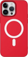 AMPD - Real Feel Soft Case with MagSafe for Apple iPhone 14 Pro - Red - Front_Zoom