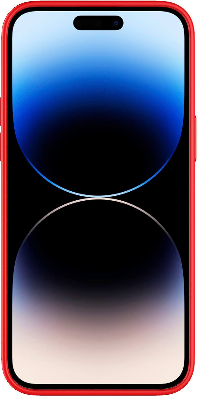 Alt View 2. AMPD - Real Feel Soft Case with MagSafe for Apple iPhone 14 Pro - Red.