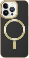 AMPD - Gold Bumper Soft Case with MagSafe for Apple iPhone 13 Pro - Black - Front_Zoom