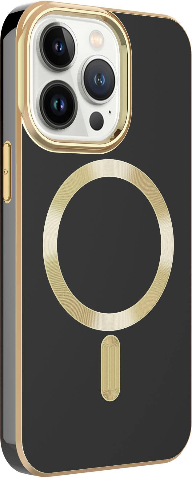Alt View 1. AMPD - Gold Bumper Soft Case with MagSafe for Apple iPhone 13 Pro - Black.