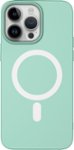 Front Zoom. AMPD - Real Feel Soft Case with MagSafe for Apple iPhone 14 Pro - Pastel Green.
